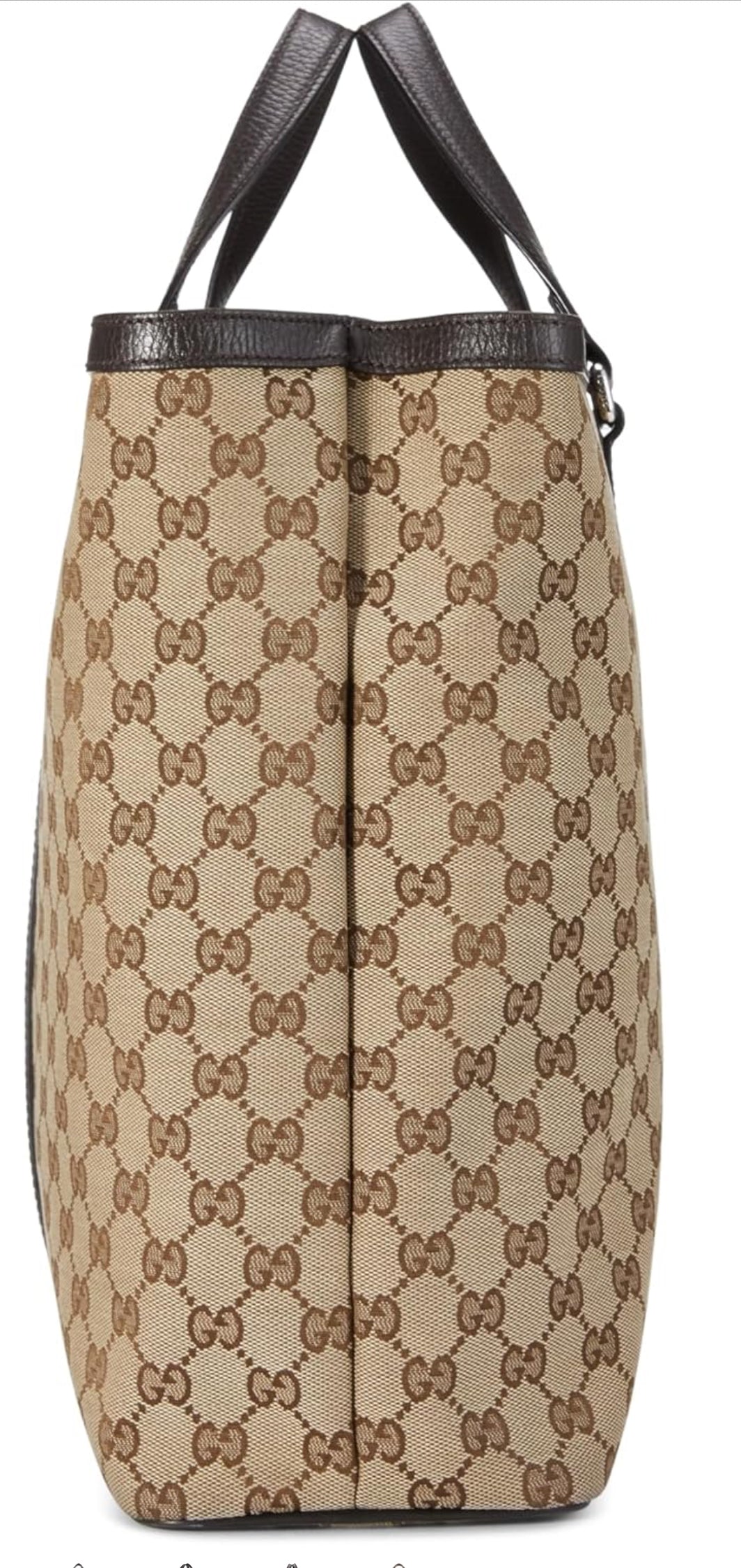 Gucci Beige Brown Large Joy Micro GG Guccissima Canvas Tote Bag