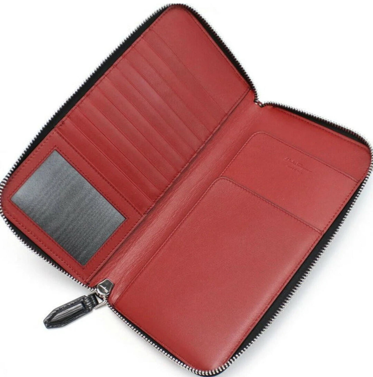 Salvatore Ferragamo Travel Wallet Zipper Nero-Red Limited Edition