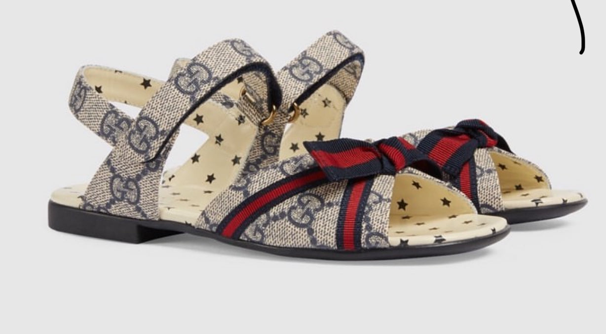 Gucci GG Sandals 'Beige Blue size 33 us 2