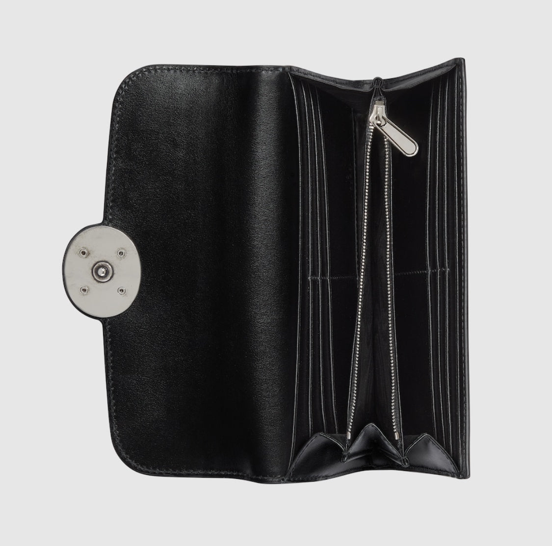 Gucci Double gold leather long wallet