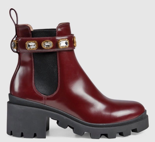 Gucci
Women's Trip Leather Ankle Boots with Crystal Belt size 6.5