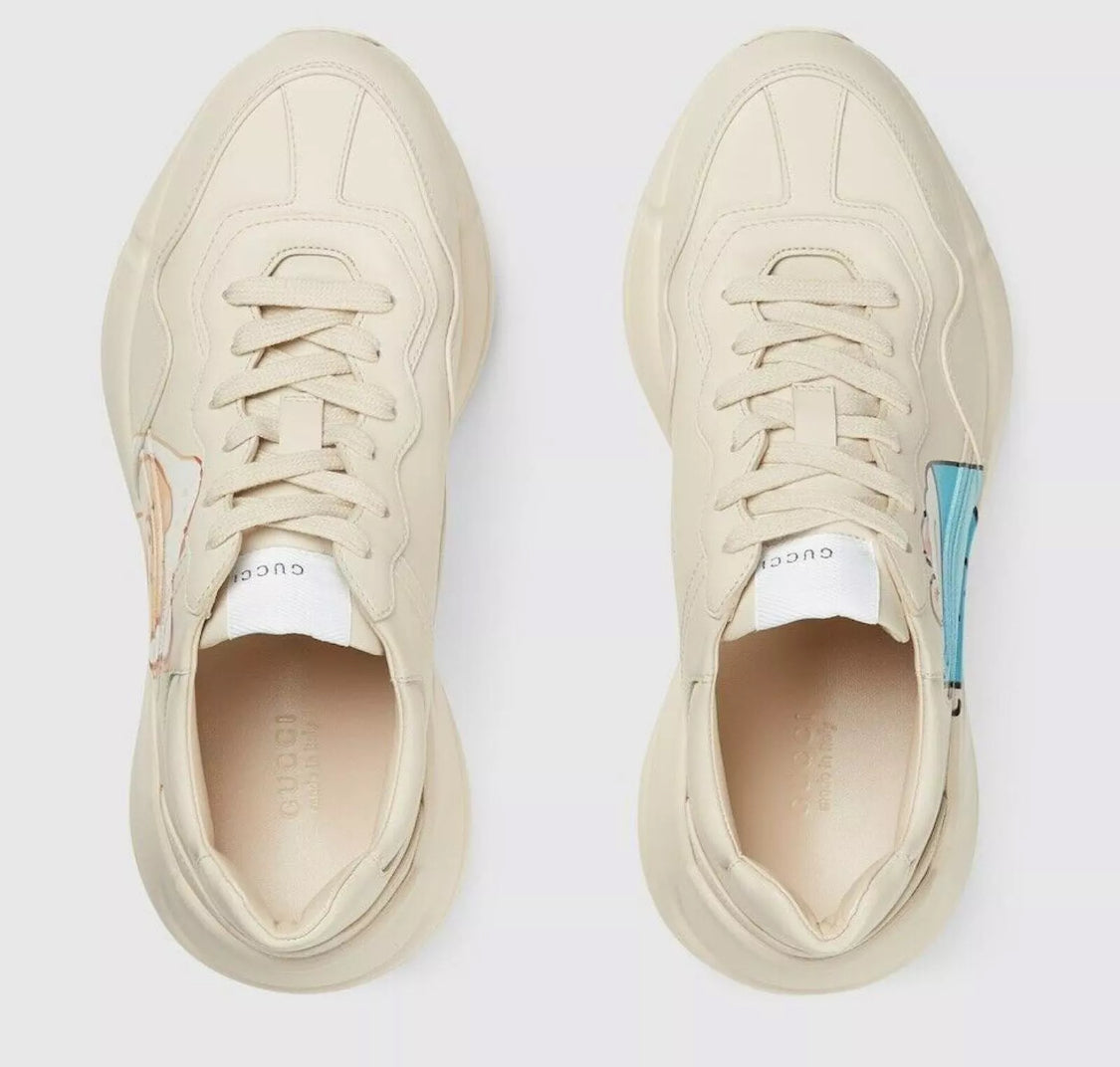 Gucci Rhyton Off White Pikarar Kawaii Supreme Animal Leather Sneakers NEW Women’s ~ size 10
