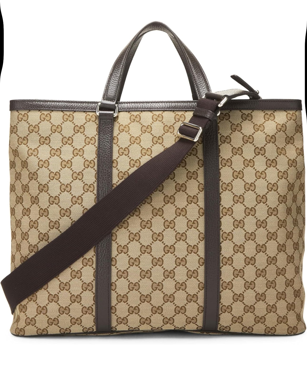 Gucci Beige Brown Large Joy Micro GG Guccissima Canvas Tote Bag