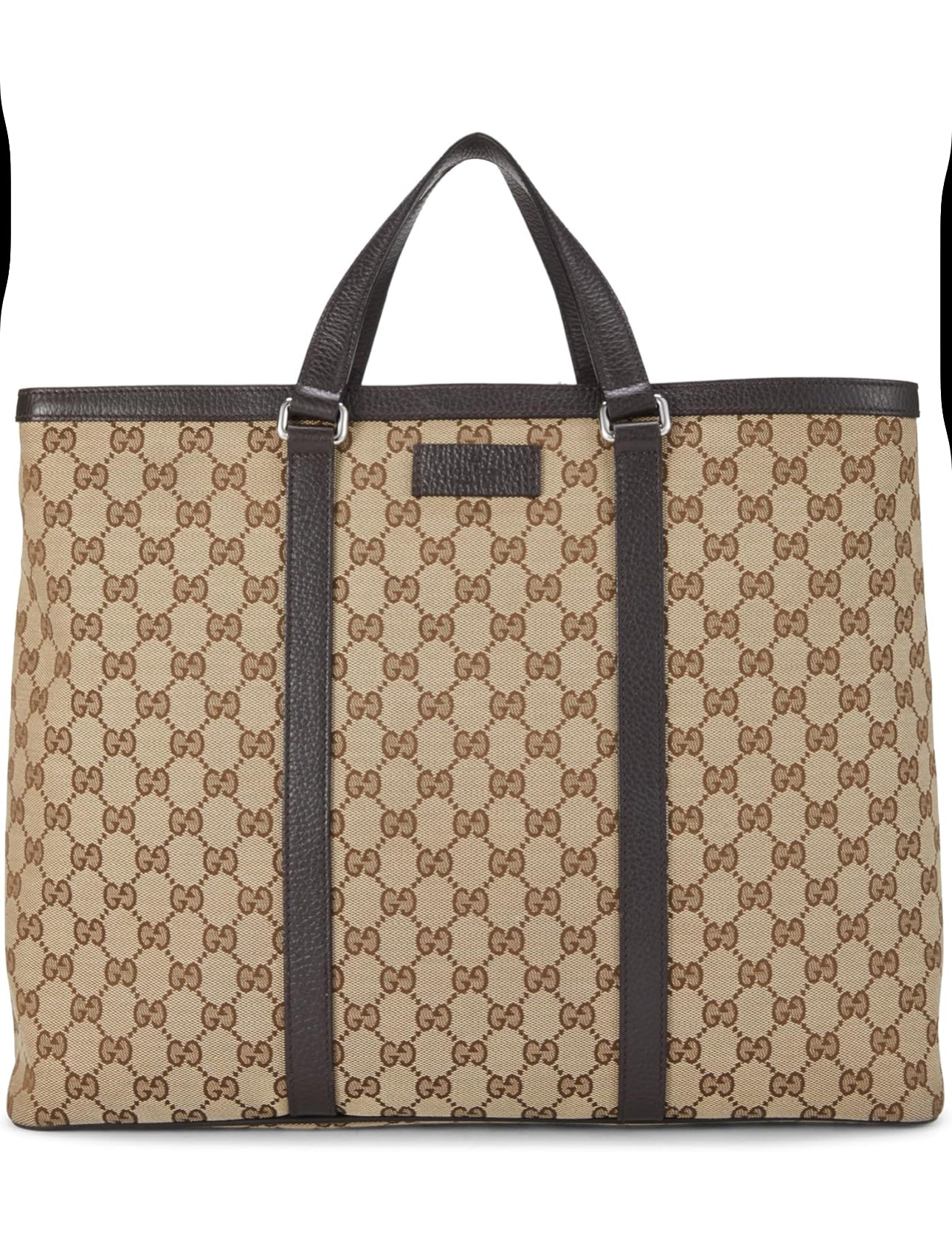 Gucci Beige Brown Large Joy Micro GG Guccissima Canvas Tote Bag