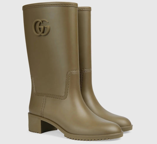 Gucci olive Green Rain boots