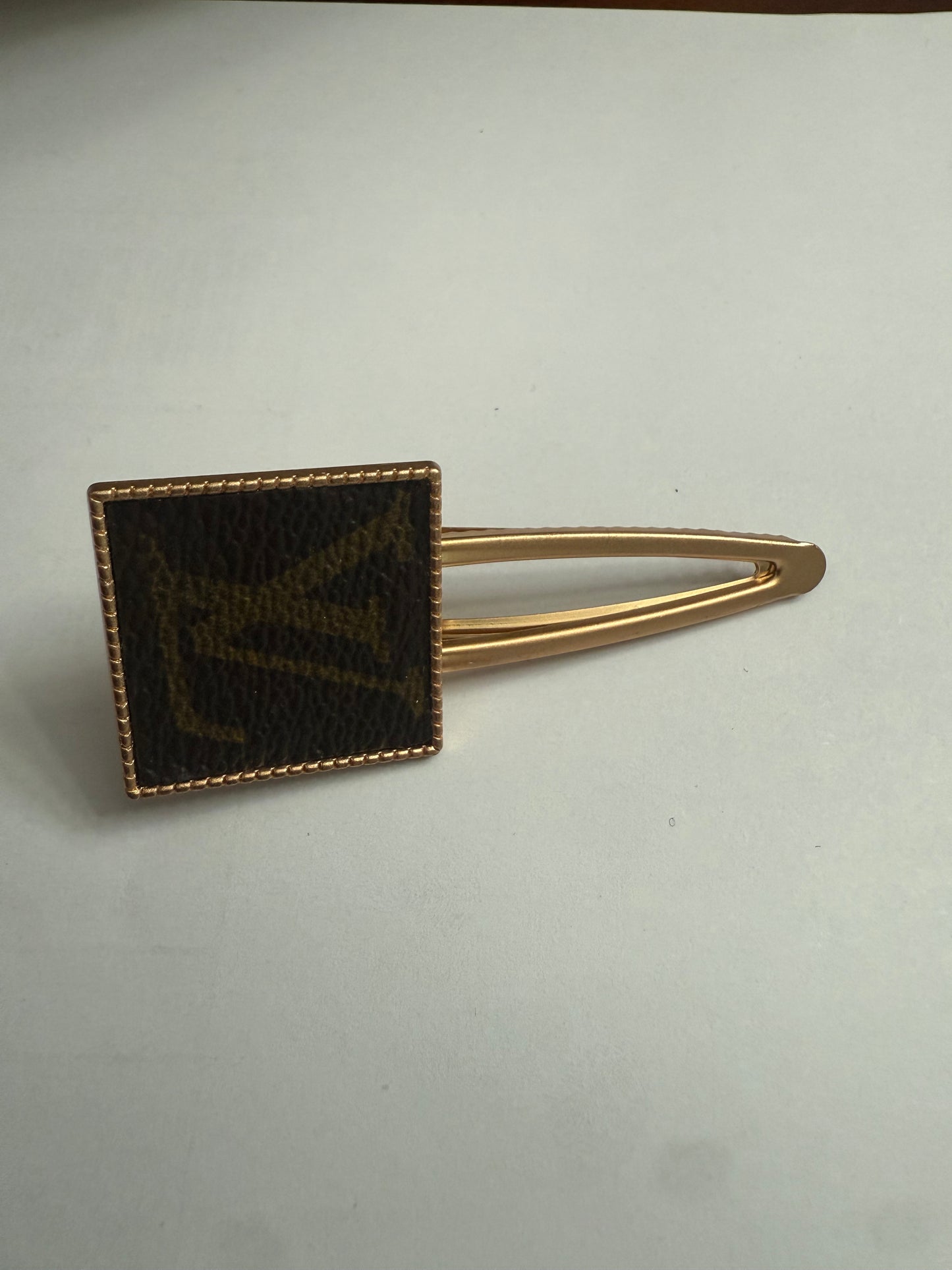 Upcycled Louis Vuitton hair pin /clip