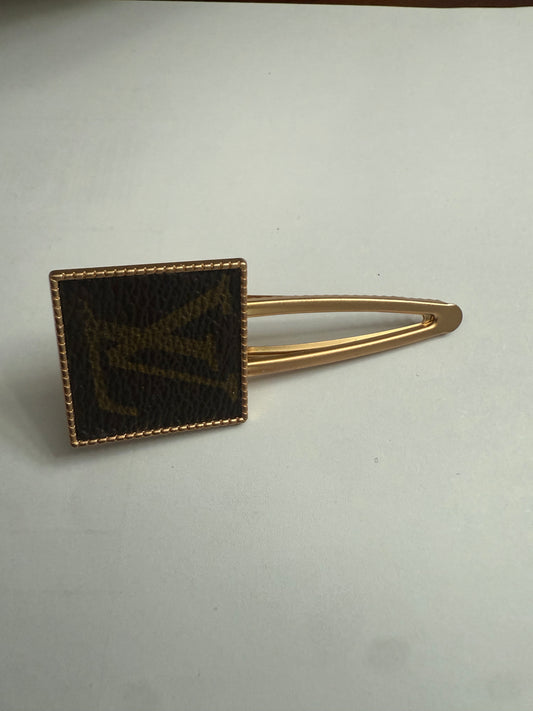 Upcycled Louis Vuitton hair pin /clip