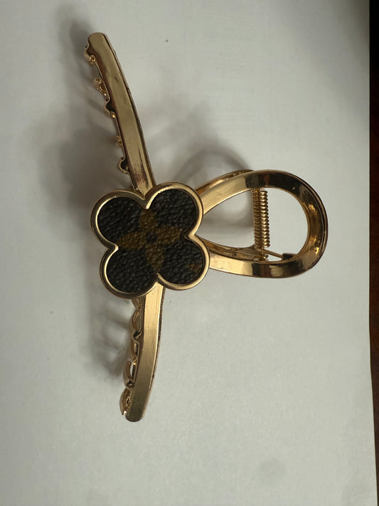 Upcycled Louis Vuitton hair claw hair clip