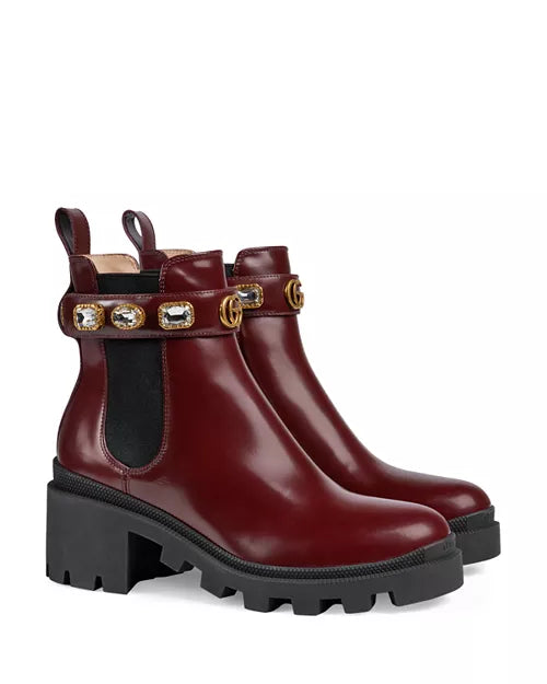 Gucci
Women's Trip Leather Ankle Boots with Crystal Belt size 6.5