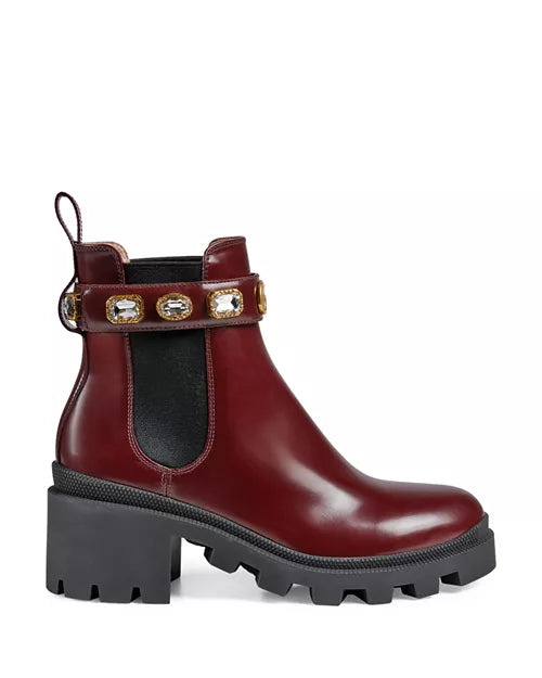 Gucci
Women's Trip Leather Ankle Boots with Crystal Belt size 6.5