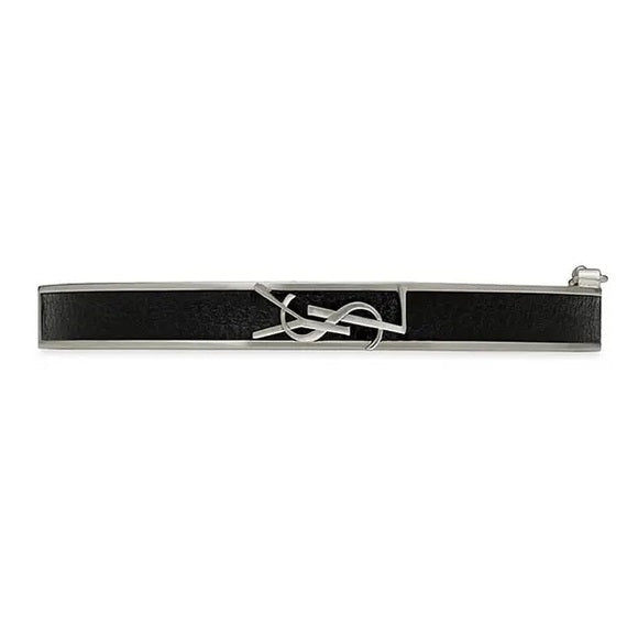 Ysl Leather and Brass Monogram Bracelet size xs/s