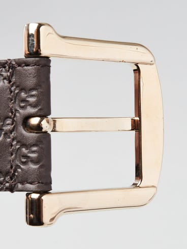 Gucci Brown Leather Micro Guccissima Embossed Belt Size 80/32 unisex