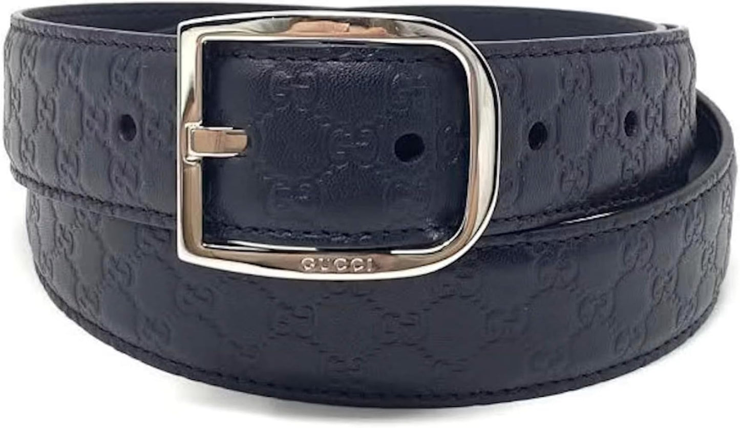 Gucci Signature Guccissima Leather Navy Belt  size 85