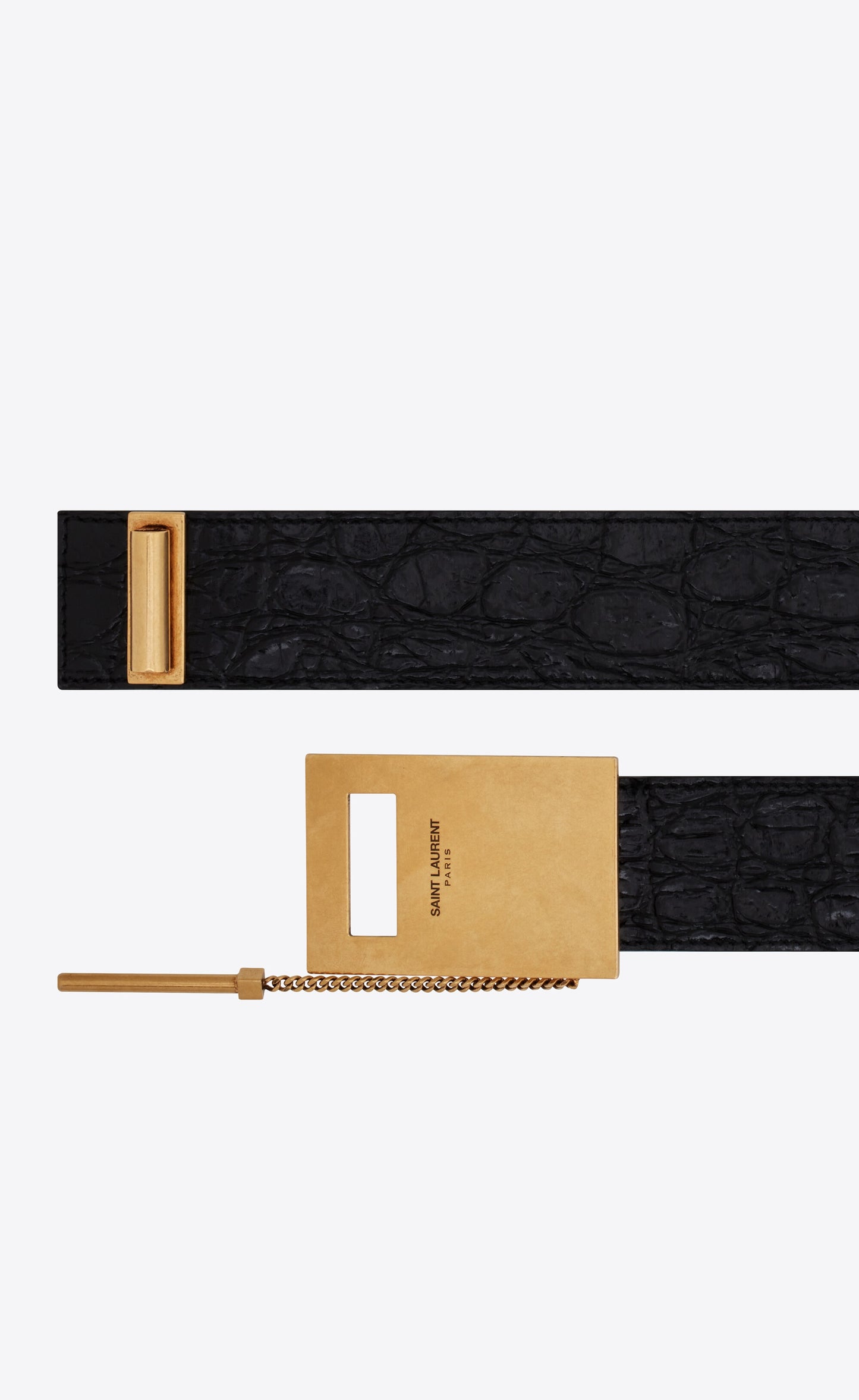 SAINT LAURENT
Chaine Et Baton Croc-embossed Leather belt size 85