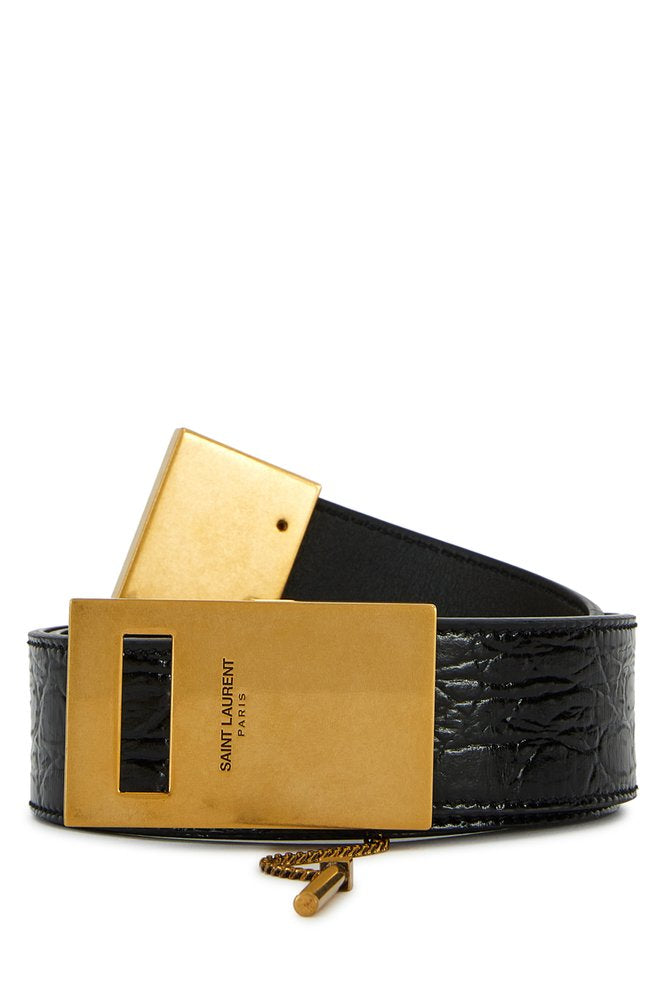 SAINT LAURENT
Chaine Et Baton Croc-embossed Leather belt size 85