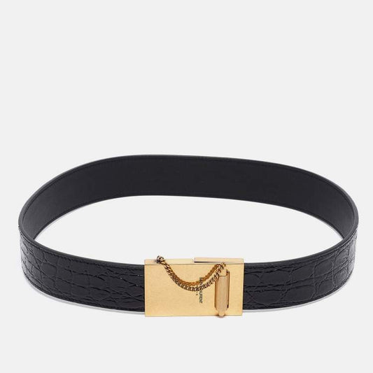SAINT LAURENT
Chaine Et Baton Croc-embossed Leather belt size 85
