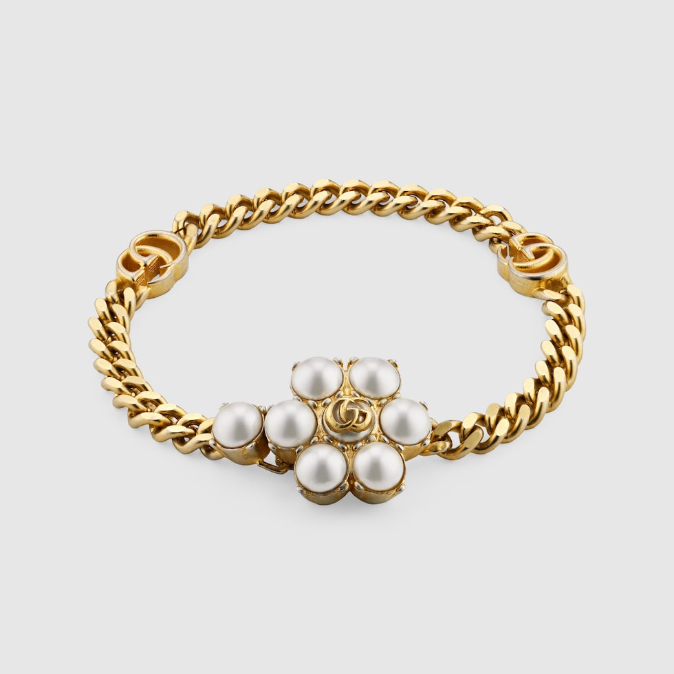 Gucci PEARL DOUBLE G BRACELET