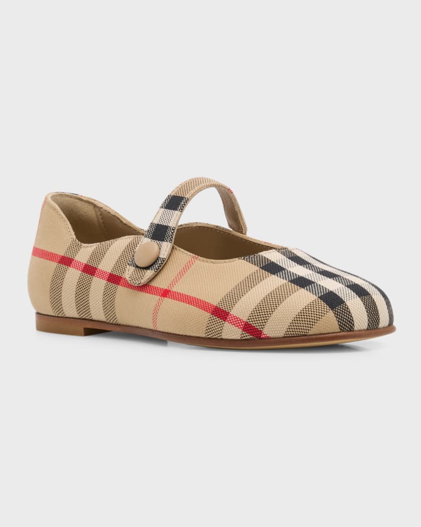 Burberry kids
Girl's Seth Check Ballerina Flats size 11