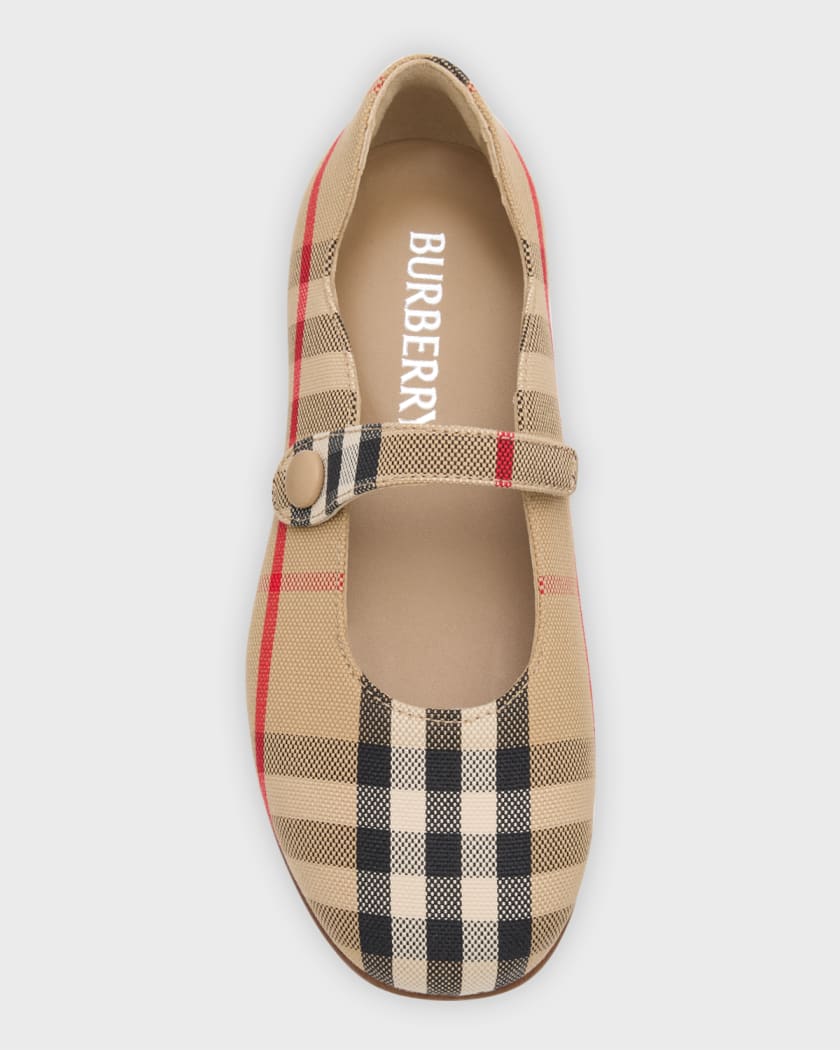 Burberry kids
Girl's Seth Check Ballerina Flats size 11