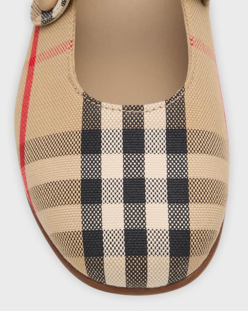 Burberry kids
Girl's Seth Check Ballerina Flats size 11
