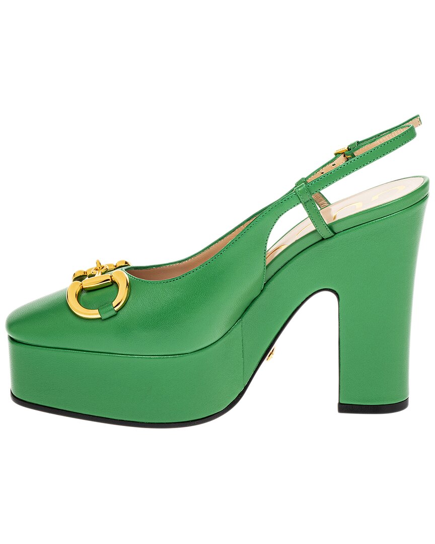 Gucci Horsebit Leather Pump Green ~ Size 10.5
