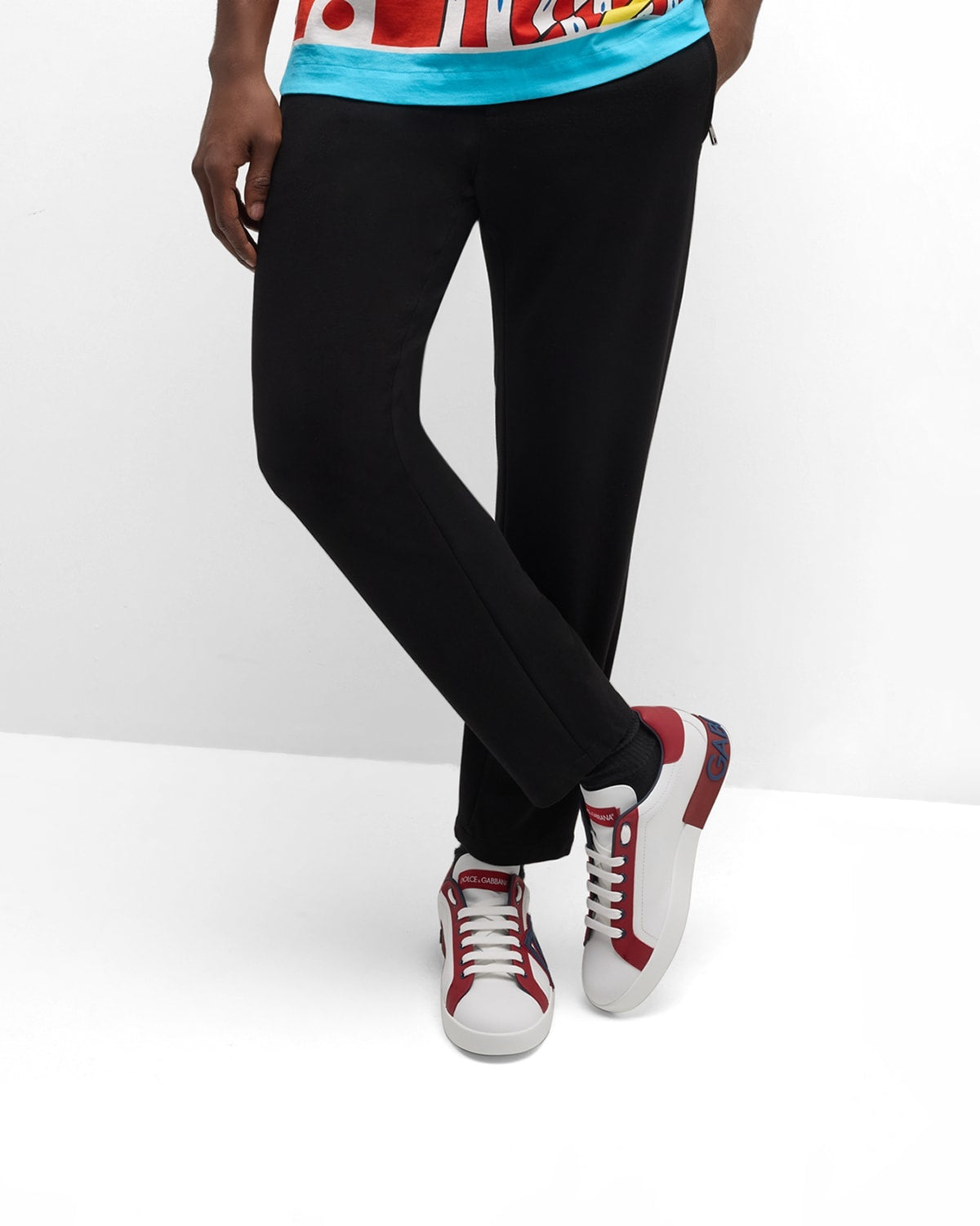 Dolce & Gabbana
Men's Portofino Leather Low-Top Sneakers ~ Size 13