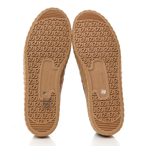 GUCCI 
Monogram Interlocking G Mens Tortuga Low Top Sneakers 9.5 Black Mystic White ~ Size 10.5