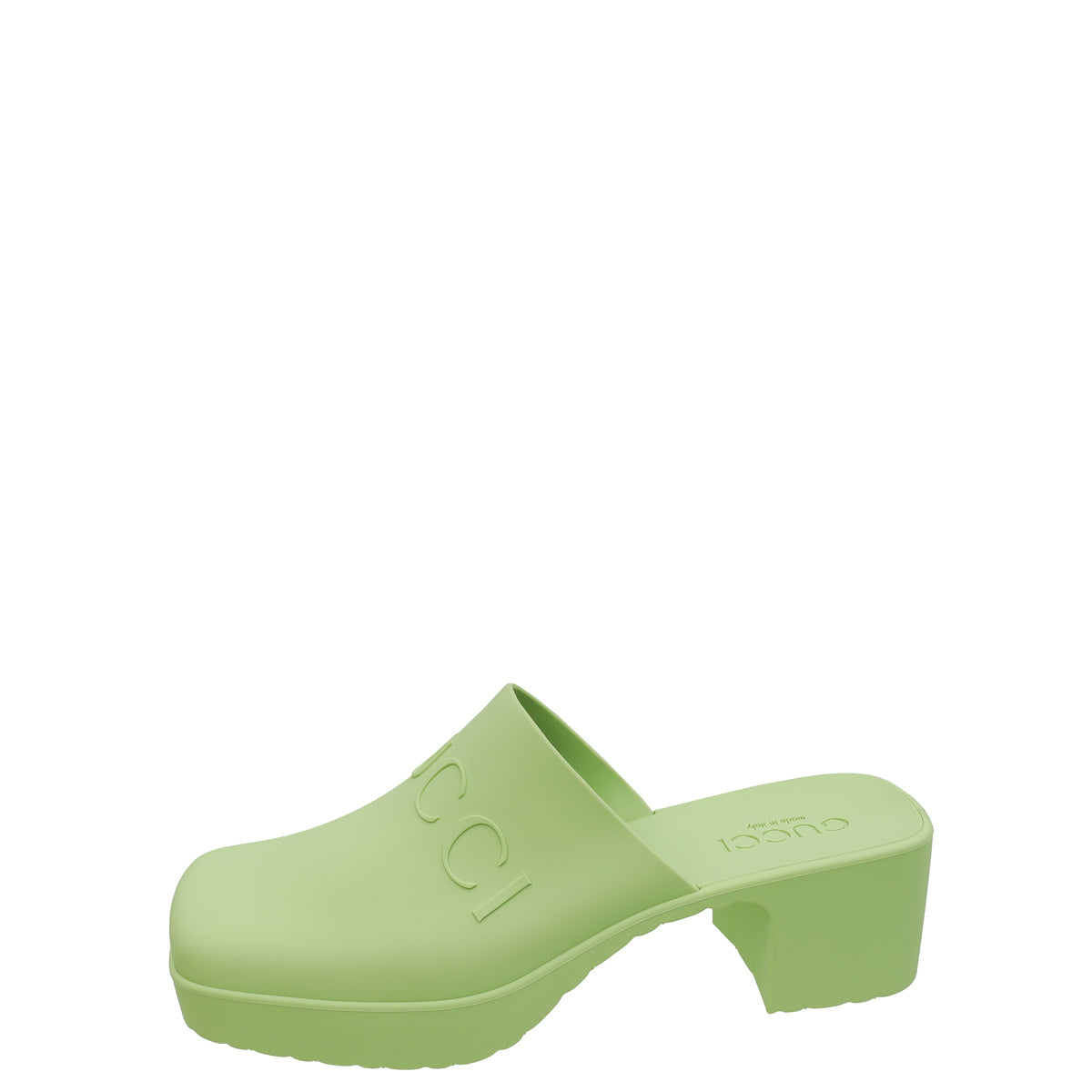 Gucci Pastel Green Logo Rubber Slip-On Sandal ~ size 38