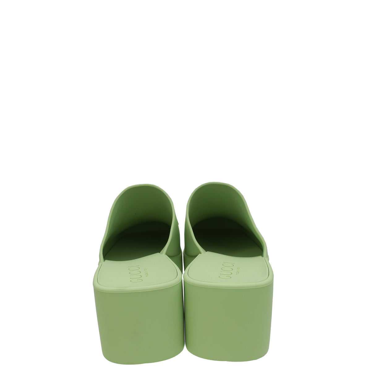 Gucci Pastel Green Logo Rubber Slip-On Sandal ~ size 38