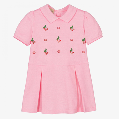 Girls Pink Cherries Polo Dress size 12