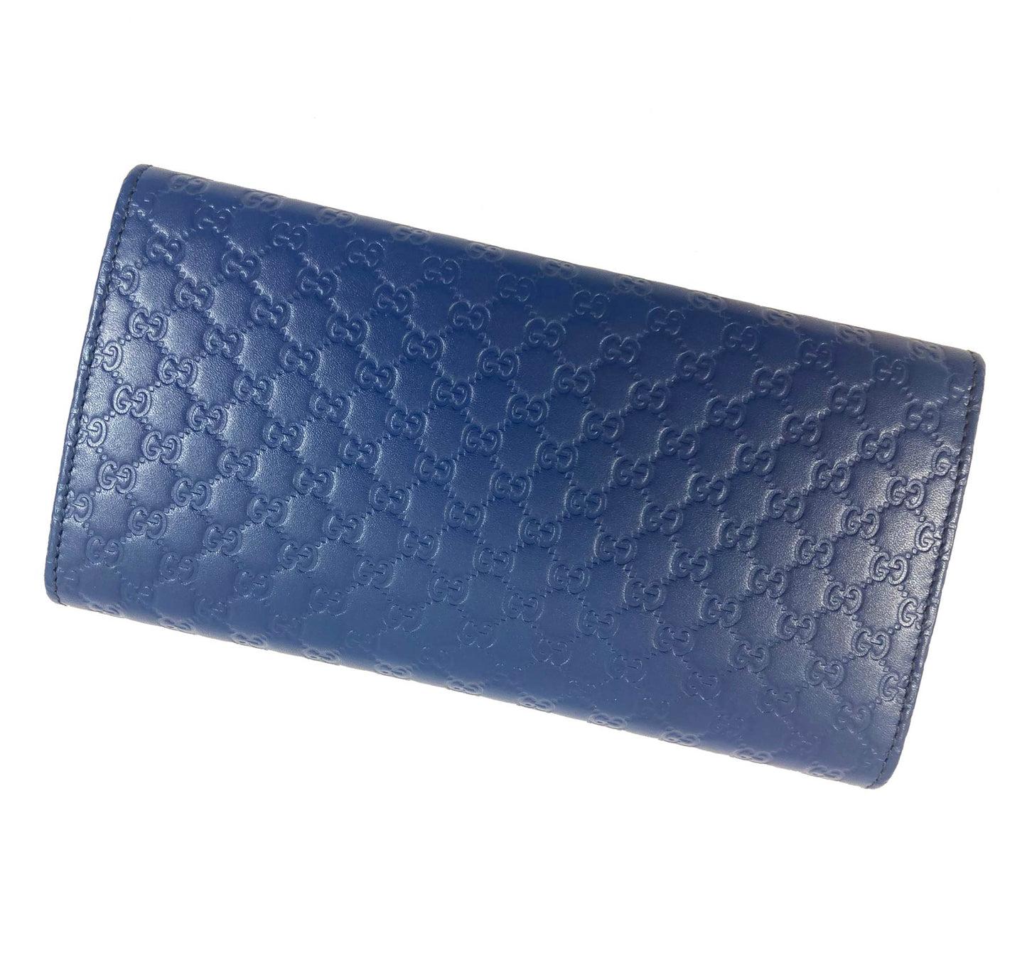 Gucci Large Leather Wallet Blue GG large