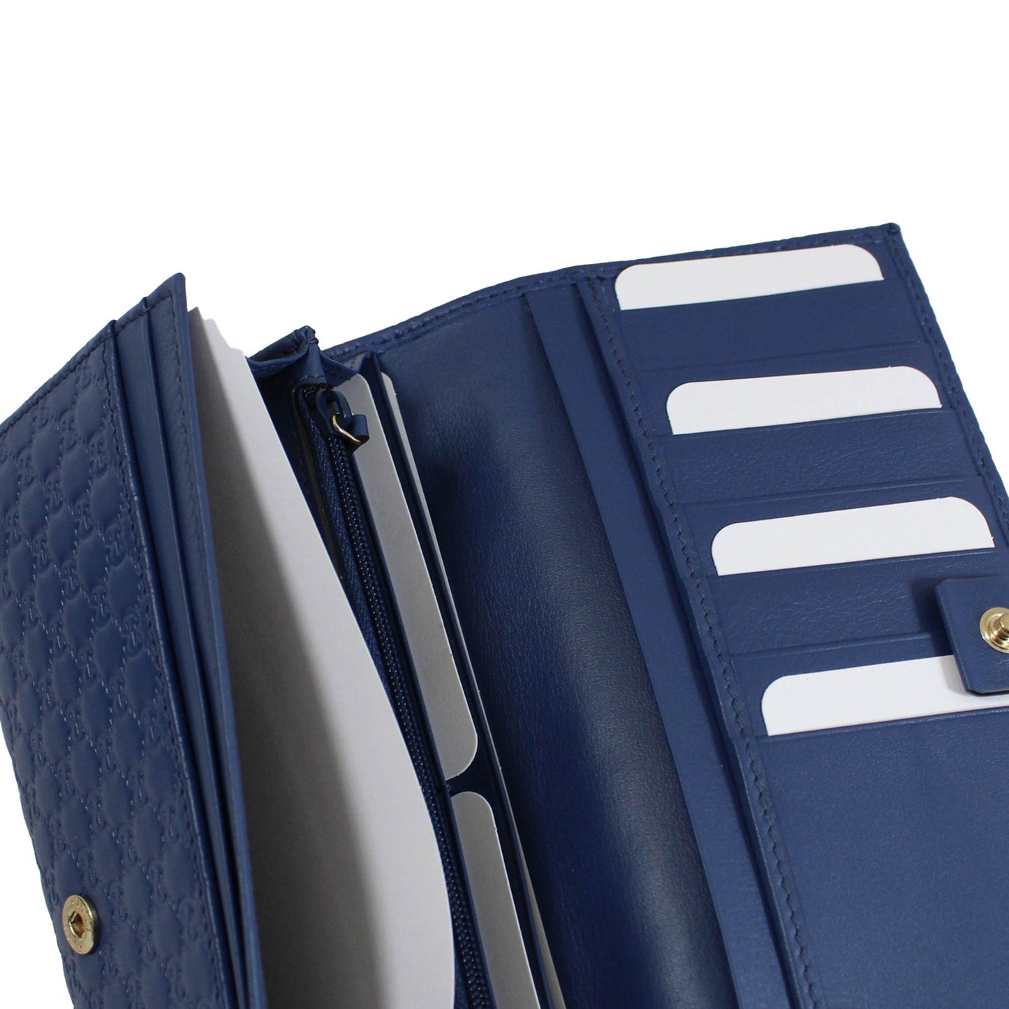 Gucci Large Leather Wallet Blue GG large