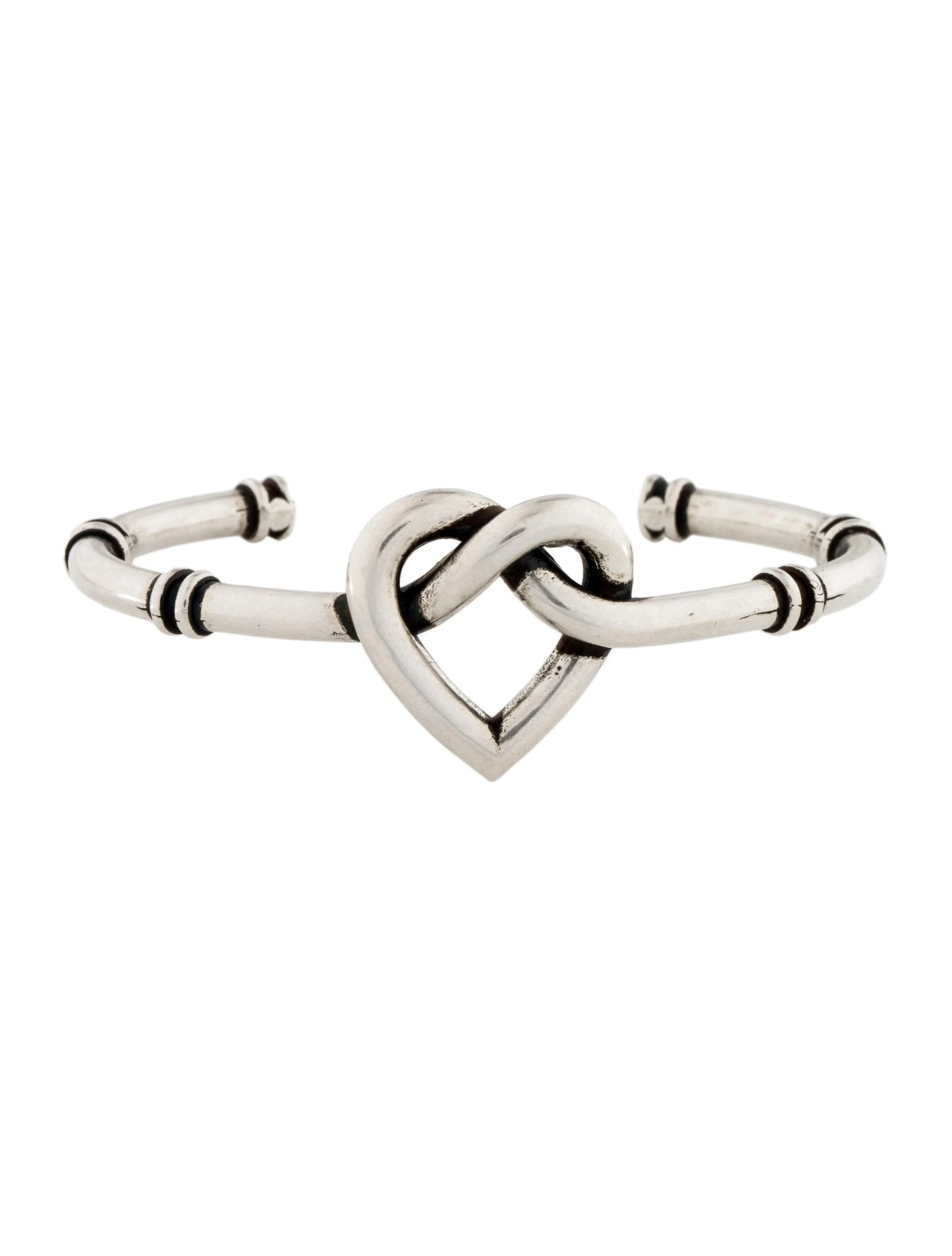 SAINT LAURENT
Knot Heart Cuff Bracelet In Silver