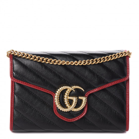 Gucci GG Marmont Leather Chain Shoulder Bag Wallet on chain