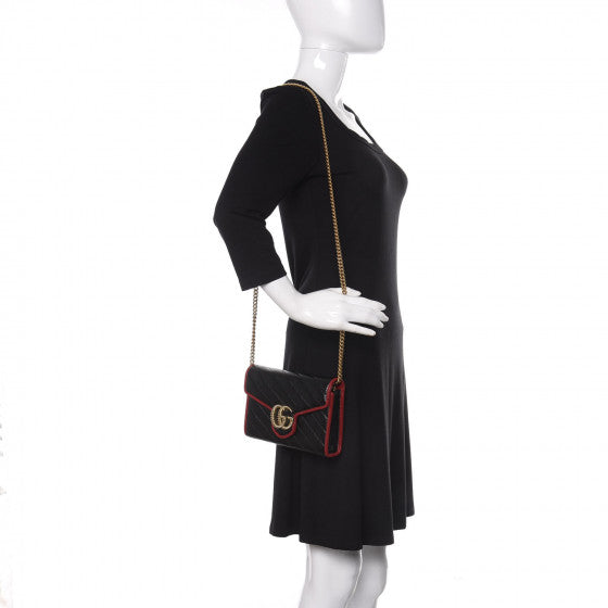 Gucci GG Marmont Leather Chain Shoulder Bag Wallet on chain