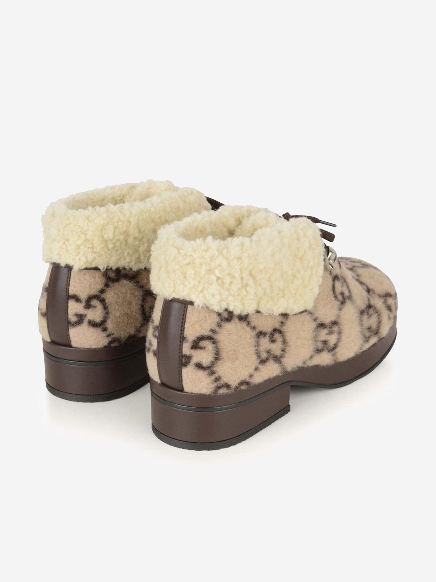 Gucci kids Beige GG Wool Boots  EU 32 us 1