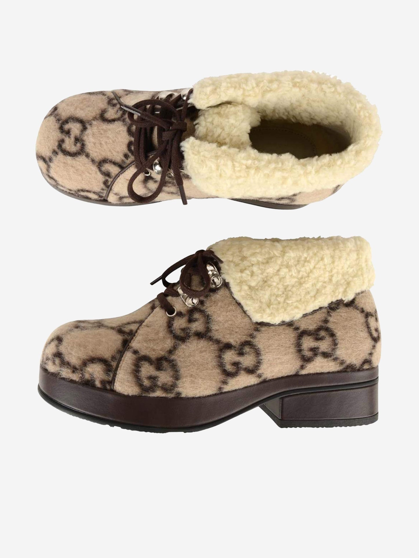 Gucci kids Beige GG Wool Boots  EU 32 us 1