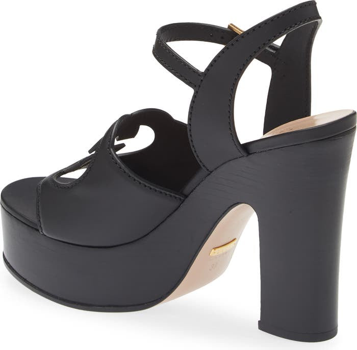 Interlocking G Cutout Platform Sandal (Women) ~ size 9