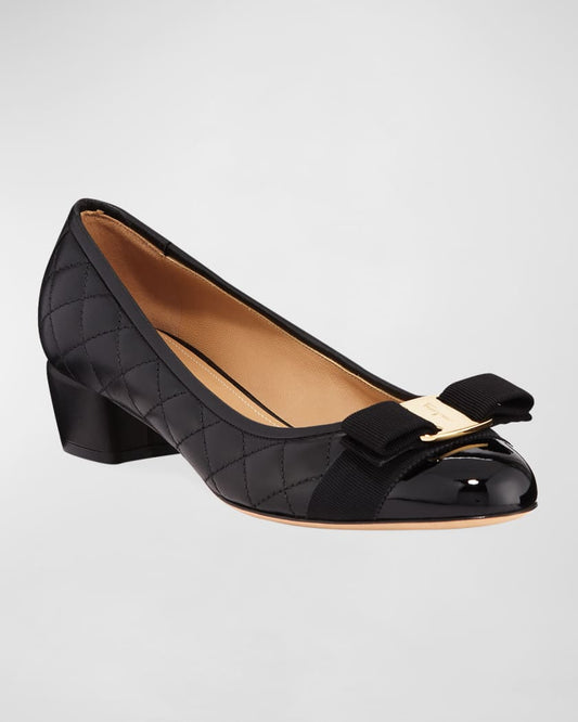 Ferragamo
Vara Quilted Bow Ballet Pumps ~ Size 10.5