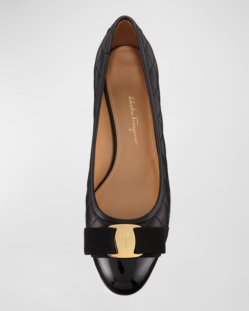 Ferragamo
Vara Quilted Bow Ballet Pumps ~ Size 10.5