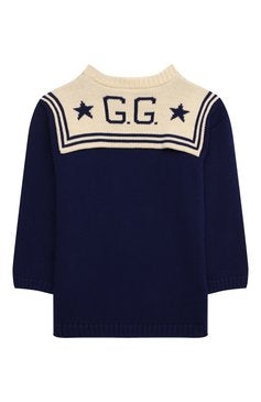 Kids Gucci dark blue, knitted sweater sailor-style ~ Size 8