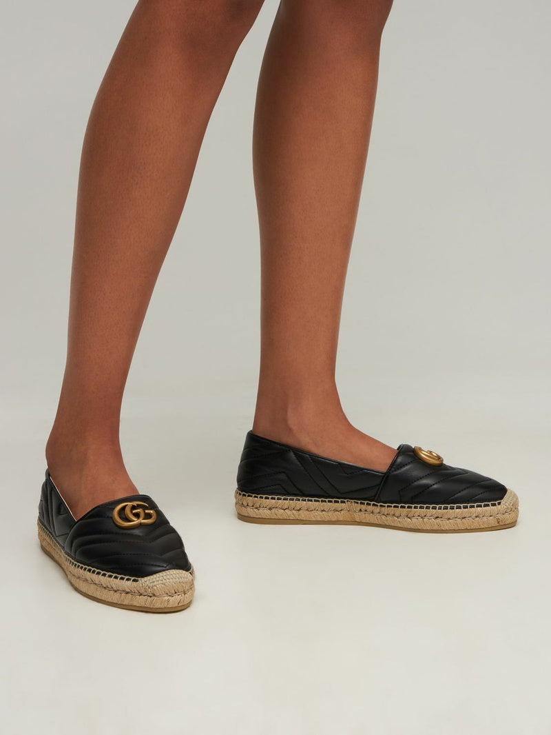 GUCCI - 20mm Quilted Leather Espadrilles ~ size 34