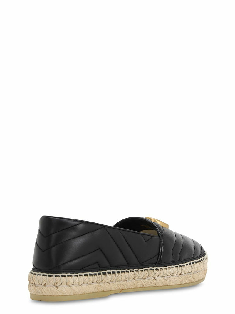 GUCCI - 20mm Quilted Leather Espadrilles ~ size 34